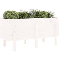 Berkfield Home Garden Raised Bed White 121x50x57 cm Solid Wood Pine | Size: 121 x 50 x 57 cm