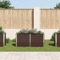 Berkfield Home Garden Raised Bed Brown 160x40x77 cm Galvanised Steel | Size: 160 x 40 x 77 cm