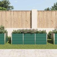 Berkfield Home Garden Raised Bed Galvanised Steel 240x80x77 cm Green | Size: 240 x 80 x 77 cm