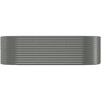 Berkfield Home Garden Raised Bed Powder-coated Steel 249x100x68 cm Grey | Size: 249 x 100 x 68 cm