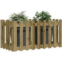 Berkfield Home Garden Raised Bed with Fence Design 100x50x70 cm Impregnated Wood Pine in Brown | Size: 100 x 50 x 70 cm