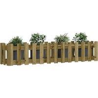 Berkfield Home Garden Raised Bed with Fence Design 150x30x30 cm Impregnated Wood Pine in Brown | Size: 150 x 30 x 30 cm