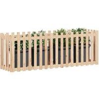 Berkfield Home Garden Raised Bed with Fence Design 200x50x70 cm Solid Wood Pine in Light Tan | Size: 200 x 50 x 70 cm