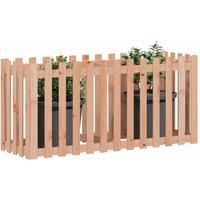 Berkfield Home Garden Raised Bed with Fence Design 150x50x70 cm Solid Wood Douglas in Light Tan | Size: 150 x 50 x 70 cm