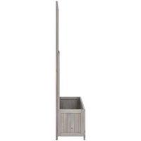 Berkfield Home Garden Trellis Planter Grey 70x30x135 cm Solid Firwood | Size: 70 x 30 x 135 cm