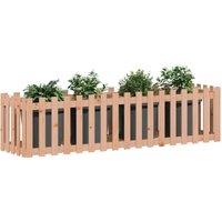 Berkfield Home Garden Raised Bed with Fence Design 200x50x50 cm Solid Wood Douglas in Brown | Size: 200 x 50 x 50 cm