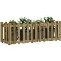 Berkfield Home Garden Raised Bed with Fence Design 150x50x50 cm Impregnated Wood Pine in Brown | Size: 150 x 50 x 50 cm