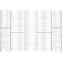 Berkfield Home H-Shaped Gabion Planter Steel Wire 260x40x180 cm in Silver | Size: 260 x 40 x 180 cm