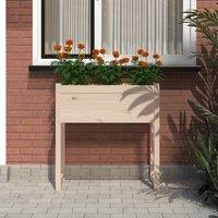 Berkfield Home Planter 78x40x81 cm Solid Wood Pine in Light Tan | Size: 78 x 40 x 81 cm