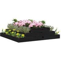 Berkfield Home Planter Black 110x110x27 cm Solid Wood Pine | Size: 110 x 110 x 27 cm
