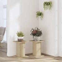 Berkfield Home Plant Stands 2 pcs Sonoma Oak 30x30x40 cm Engineered Wood in Light Tan | Size: 30 x 30 x 40 cm