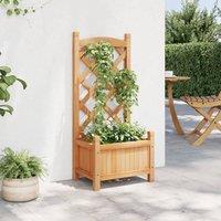 Berkfield Home Planter with Trellis Brown Solid Wood Fir