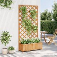 Berkfield Home Planter with Trellis Brown Solid Wood Fir in Light Brown