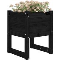 Berkfield Home Planters 2 pcs Black 40x40x52.5 cm Solid Wood Pine