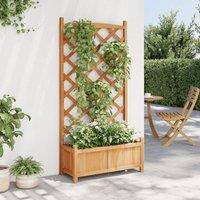 Berkfield Home Planter with Trellis Brown Solid Wood Fir