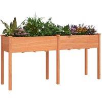 Berkfield Home Planter with Liner Brown 161x45x76 cm Solid Wood Fir | Size: 161 x 45 x 76 cm