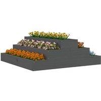 Berkfield Home Planter Grey 80x80x27 cm Solid Wood Pine | Size: 80 x 80 x 27 cm