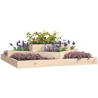 Berkfield Home Planter 112x112x27 cm Solid Wood Pine in Light Tan | Size: 112 x 112 x 27 cm
