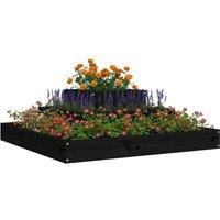 Berkfield Home Planter Black 80x80x27 cm Solid Wood Pine | Size: 80 x 80 x 27 cm