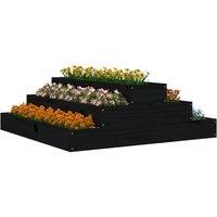 Berkfield Home Planter Black 80x80x27 cm Solid Wood Pine | Size: 80 x 80 x 27 cm