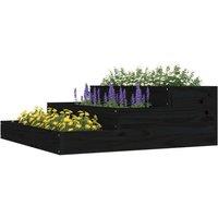 Berkfield Home Planter Black 78x78x27 cm Solid Wood Pine | Size: 78 x 78 x 27 cm