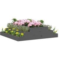 Berkfield Home Planter Grey 110x110x27 cm Solid Wood Pine | Size: 110 x 110 x 27 cm