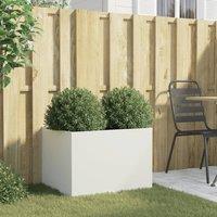 Berkfield Home Planter White 62x47x46 cm Steel | Size: 62 x 47 x 46 cm