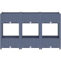 Berkfield Home Raised Bed 120x40x71 cm Polypropylene in Grey | Size: 120 x 40 x 71 cm