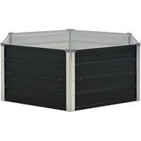 Berkfield Home Raised Garden Bed Anthracite 129x129x45 cm Galvanised Steel in Black | Size: 129 x 129 x 45 cm