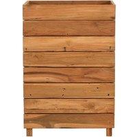 Berkfield Home Raised Bed 50x40x72 cm Solid Wood Teak & Steel in Brown | Size: 50 x 40 x 72 cm