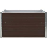 Berkfield Home Raised Garden Bed 100x100x45 cm Galvanised Steel Brown | Size: 100 x 100 x 45 cm