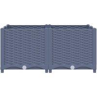 Berkfield Home Raised Bed 80x80x38 cm Polypropylene in Grey | Size: 80 x 80 x 38 cm