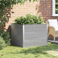 Berkfield Home Raised Garden Bed 100x100x77 cm Galvanised Steel Grey | Size: 100 x 100 x 77 cm