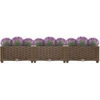 Berkfield Home Raised Bed 120x40x23 cm Polypropylene in Brown | Size: 120 x 40 x 23 cm