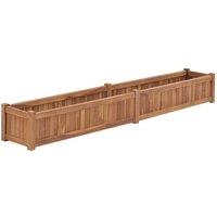 Berkfield Home Raised Bed 200x30x25 cm Solid Teak Wood in Brown | Size: 200 x 30 x 25 cm