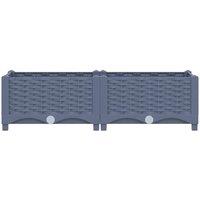 Berkfield Home Raised Bed 80x40x23 cm Polypropylene in Grey | Size: 80 x 40 x 23 cm