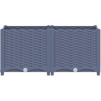 Berkfield Home Raised Bed 80x40x38 cm Polypropylene in Grey | Size: 80 x 40 x 38 cm
