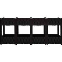 Berkfield Home Raised Bed 160x40x71 cm Polypropylene in Black | Size: 160 x 40 x 71 cm
