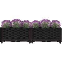 Berkfield Home Raised Bed 80x40x23 cm Polypropylene in Black | Size: 80 x 40 x 23 cm