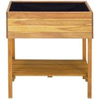 Berkfield Home Raised Garden Planter 78.5x58.5x78.5 cm Solid Acacia Wood in Brown
