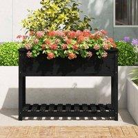 Berkfield Home Planter with Shelf Black 111.5x54x81 cm Solid Wood Pine