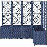 Berkfield Home Garden Planter with Trellis Blue Grey 160x120x140 cm PP in Dark Navy | Size: 160 x 120 x 140 cm