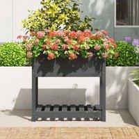Berkfield Home Planter with Shelf Grey 82.5x54x81 cm Solid Wood Pine
