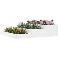 Berkfield Home Planter White 107x107x27 cm Solid Wood Pine | Size: 107 x 107 x 27 cm