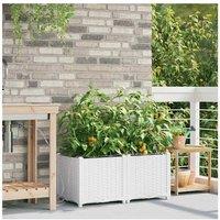 Berkfield Home Garden Planters with Water Irrigation System 2 pcs White