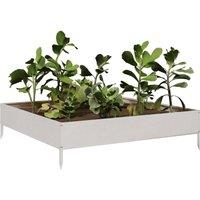 Berkfield Home Garden Raised Bed 100x100x26 cm Stainless Steel in Silver | Size: 100 x 100 x 26 cm