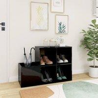 Berkfield Home Hall Shoe Cabinet High Gloss Black 105x35.5x70 cm Engineered Wood