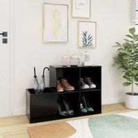 Berkfield Home Hall Shoe Cabinet Black 105x35.5x70 cm Engineered Wood