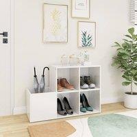 Berkfield Home Hall Shoe Cabinet High Gloss White 105x35.5x70 cm Engineered Wood
