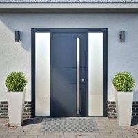 Berkfield Home Garden Planters 35x35x75 cm 2 pcs Stainless Steel in Light Grey | Size: 35 x 35 x 75 cm